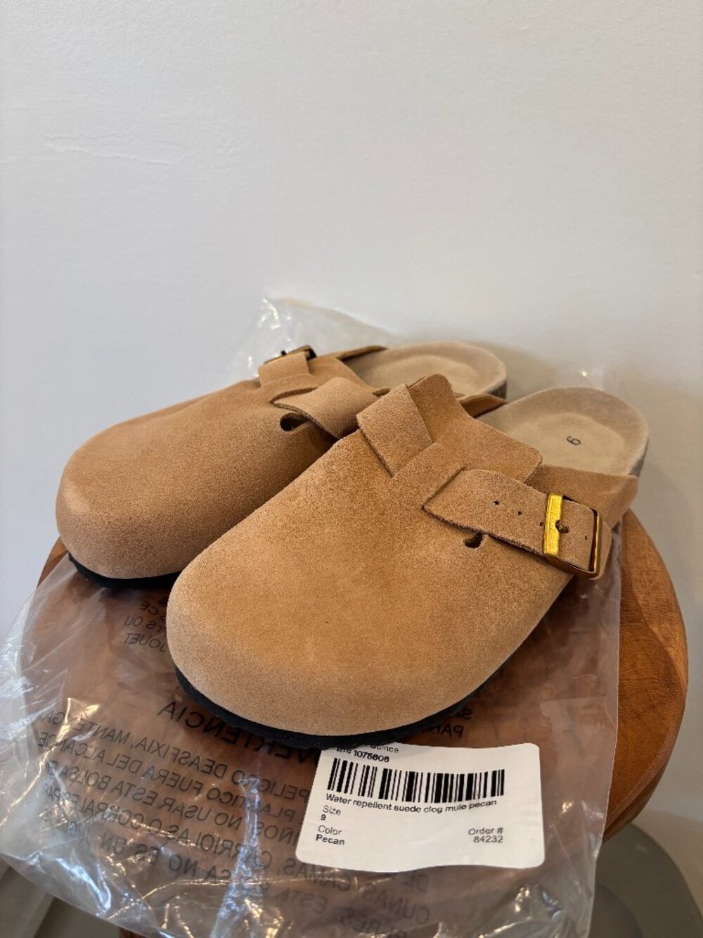 NEW Quince Women's Water Repellent Suede Clog Mule - 9, Pecan Brown